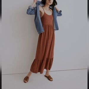 Madewell Rust tiered maxi dress